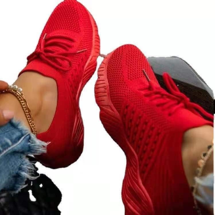 Sneakers Shoes 2022 Fashion Lace Up Platform Women&#39;s Shoes Summer Plus Size Flat Mesh Sports Shoes Woman Vulcanize Shoes