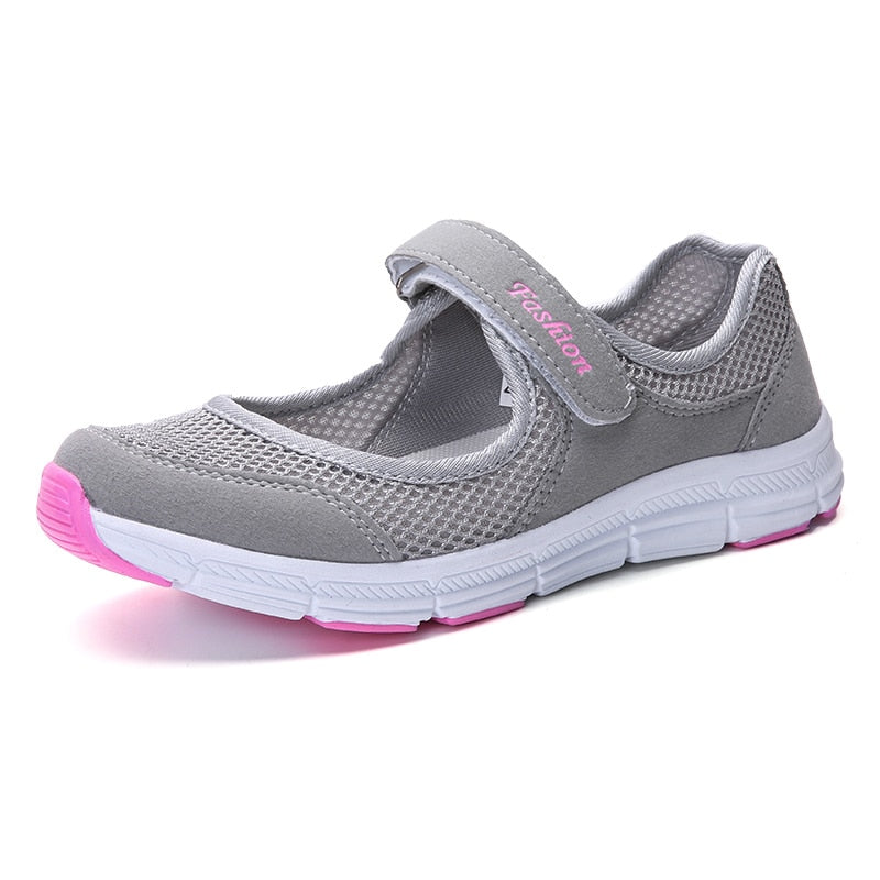 Summer Breathable Women Sneakers Healthy Walking Mary Jane Shoes Sporty Mesh Sport Running Mother Gift Light Flats 35-42 Size