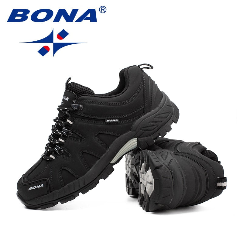 BONA New Arrival Classics Style Men Hiking Shoes Lace Up Men Sport Shoes Outdoor Jogging Trekking Sneakers Fast Free Shipping