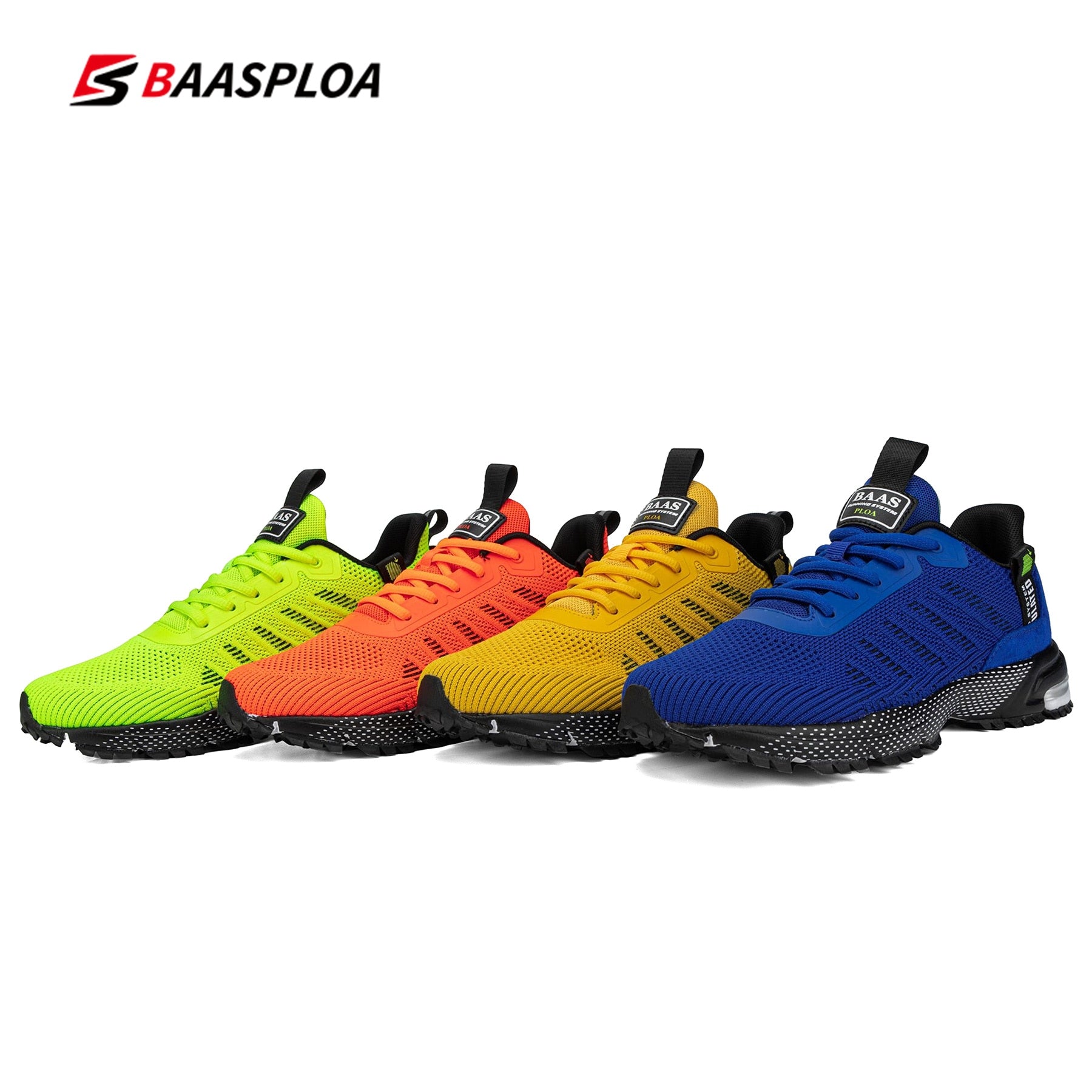 Baasploa Professional Running Shoes For Men Lightweight Men&#39;s Designer Mesh Sneakers Lace-Up Male Outdoor Sports Tennis Shoe